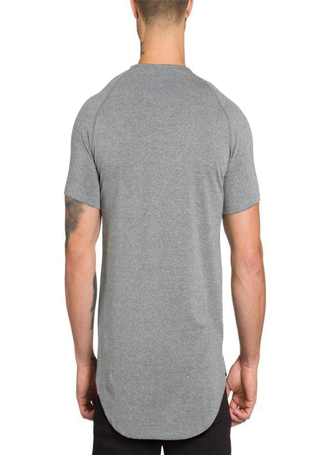 TEZO Mens Gym Workout Slim Fit Short Sleeve T-Shirt Cotton Performance Athletic Shirts Running Fitness Tee Loungewear(LGBK L) - Image 3